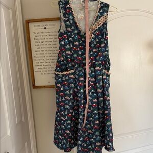 Unique Vintage Blue Floral Dress